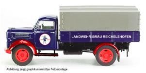NPE Modellbau NA88180 - H0 Borgward B 2500Bierlaster Landwehr-Bräu-Franken